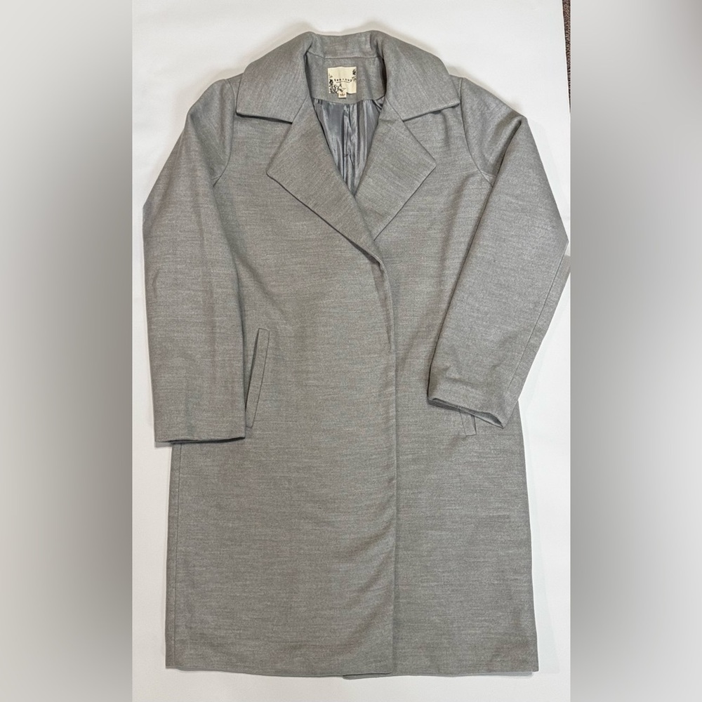 Tea & Cup Longline Soft Grey Coat – Size Large